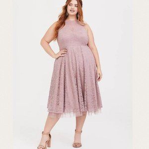 Torrid Special Occasion Pink Lace Midi Dress 20